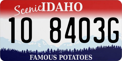 ID license plate 1O8403G