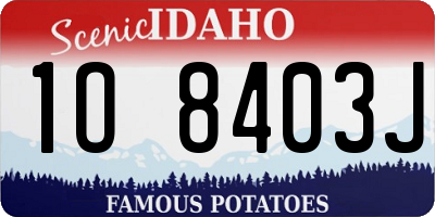 ID license plate 1O8403J