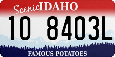 ID license plate 1O8403L