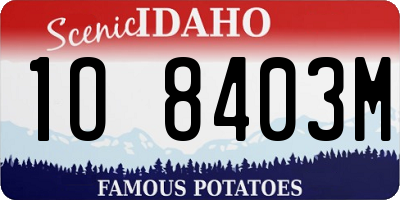 ID license plate 1O8403M