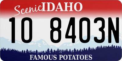 ID license plate 1O8403N