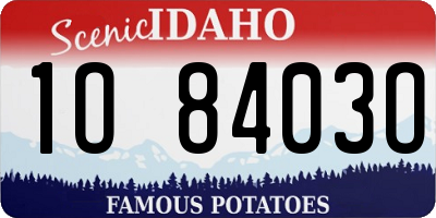 ID license plate 1O8403O