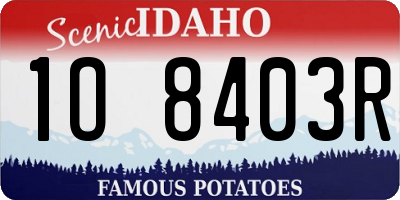 ID license plate 1O8403R