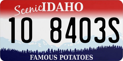 ID license plate 1O8403S