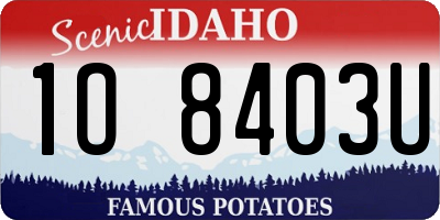 ID license plate 1O8403U