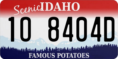 ID license plate 1O8404D