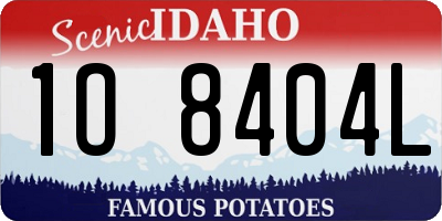ID license plate 1O8404L