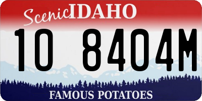 ID license plate 1O8404M