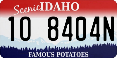 ID license plate 1O8404N