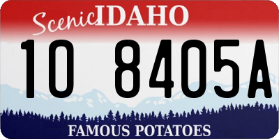 ID license plate 1O8405A