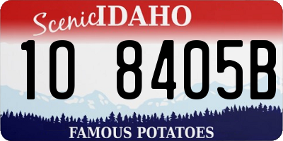 ID license plate 1O8405B