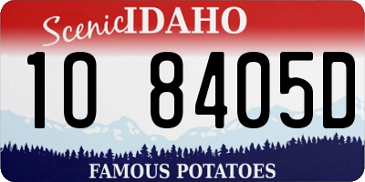 ID license plate 1O8405D