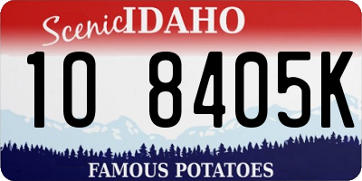 ID license plate 1O8405K