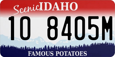 ID license plate 1O8405M
