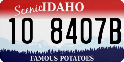 ID license plate 1O8407B