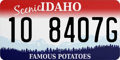 ID license plate 1O8407G