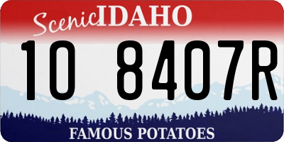 ID license plate 1O8407R