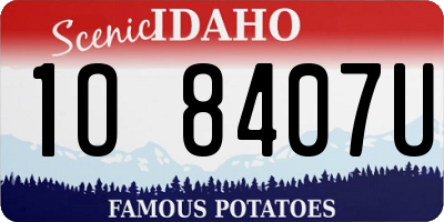 ID license plate 1O8407U