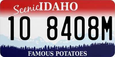 ID license plate 1O8408M