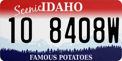 ID license plate 1O8408W