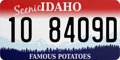 ID license plate 1O8409D