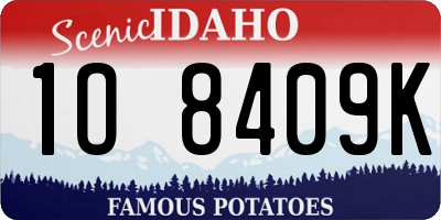 ID license plate 1O8409K