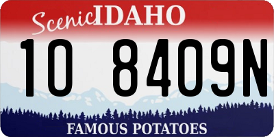 ID license plate 1O8409N