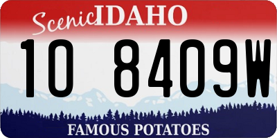 ID license plate 1O8409W