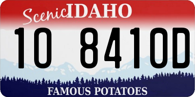 ID license plate 1O8410D