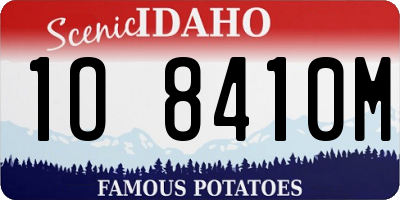 ID license plate 1O8410M