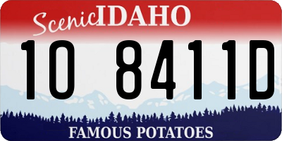 ID license plate 1O8411D