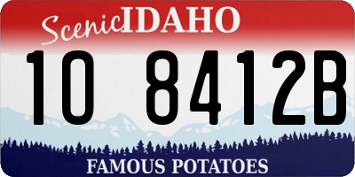 ID license plate 1O8412B
