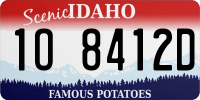 ID license plate 1O8412D