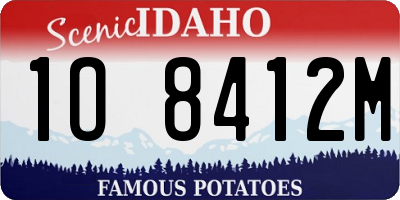 ID license plate 1O8412M