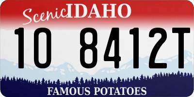 ID license plate 1O8412T