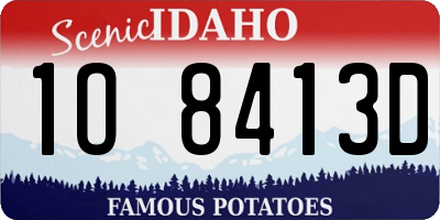 ID license plate 1O8413D
