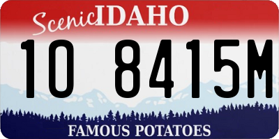 ID license plate 1O8415M