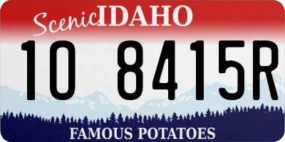 ID license plate 1O8415R