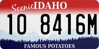 ID license plate 1O8416M