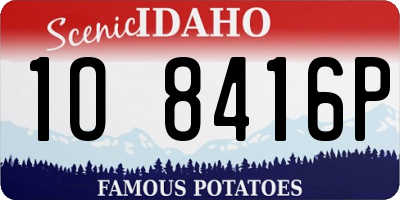 ID license plate 1O8416P