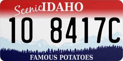ID license plate 1O8417C