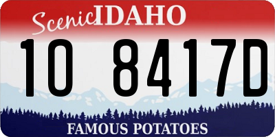 ID license plate 1O8417D