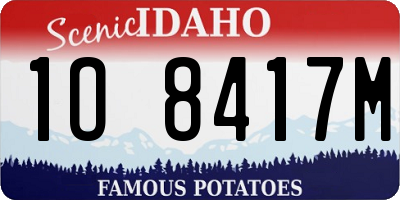 ID license plate 1O8417M