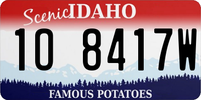 ID license plate 1O8417W