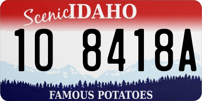 ID license plate 1O8418A