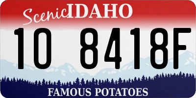 ID license plate 1O8418F