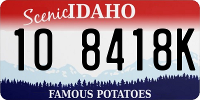 ID license plate 1O8418K