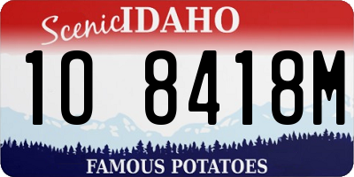ID license plate 1O8418M
