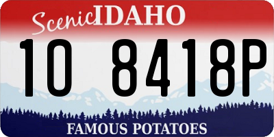 ID license plate 1O8418P