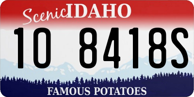ID license plate 1O8418S
